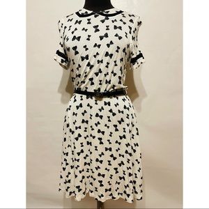 ASOS black & white bow print dress